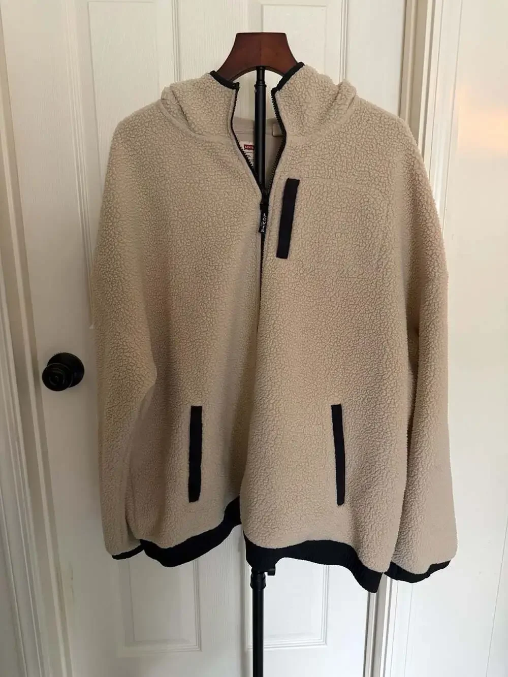 Levi's Sherpa Fleece Relaxed Fit Hooded Jacket Size XXL